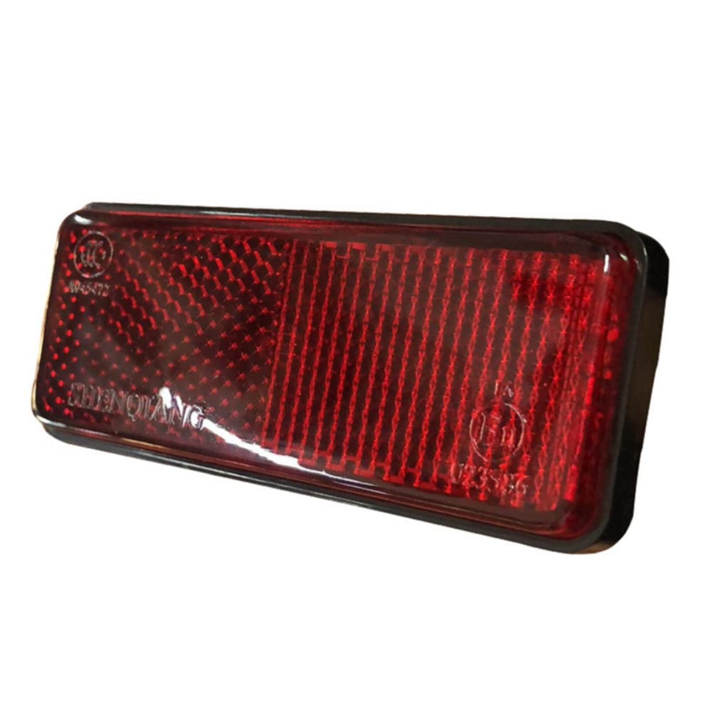 2X Red Light Rear Bike Quad Scooter Bike Reflector License Plate Rectangle Reflector for