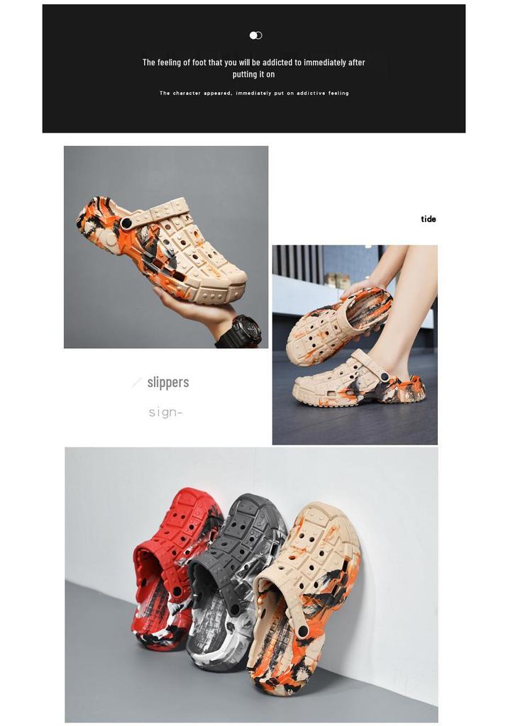 Men's Non-Slip Beach Shoes: Breathable, Soft-Soled, Two-Way Wear, Comfortable, Large Size, Perfect for Summer Outdoor Activities