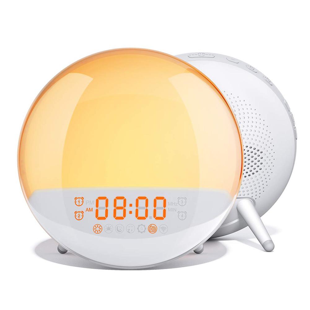 

Alarm Clock Simulated Sunset Natural Wake-up Sleep Music Colorful Led Night Light U.S. regulations#0