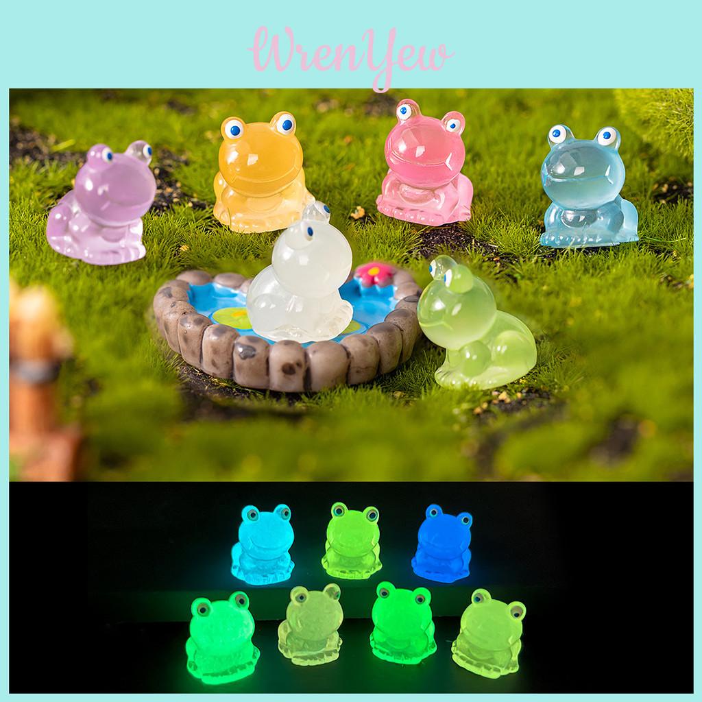 Multicolor Luminous Frog Desktop Ornament Creative Resin Craft Mini Decor