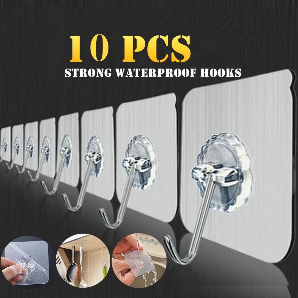 

Многоразовые липкие настенные крючки для кухни и ванной комнаты 10 шт. 10pcs