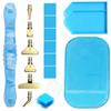 Harz Diamantmalerei Stift Set mit 6 austauschbaren Metallspitzen 6 Wachsblöcken 2 Sortierschalen und Bohrmatte für 5D Diamantmalerei Bastelbedarf