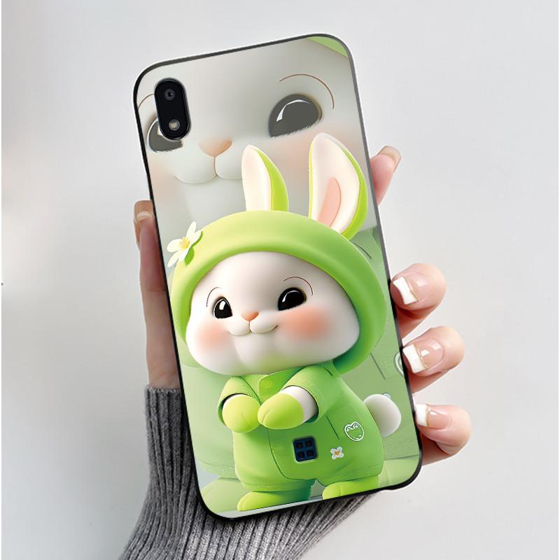 Case For LG K20 2019 Casing Cute Love Rabbit Funny Cartoon Ultra Slim TPU Black Silicone Soft Case For LG K20 (2019) Phone Cover