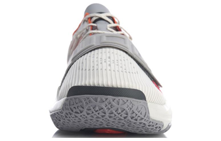 Li Ning Wowtr Cushioning Slip Resistant Abrasion Resistant Low Top Basketball Shoes Men's White Gray ABBQ003-4