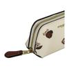 Coach Madi Metal Logo Floral Print Leather Cosmetic Bag Women's Chalk White