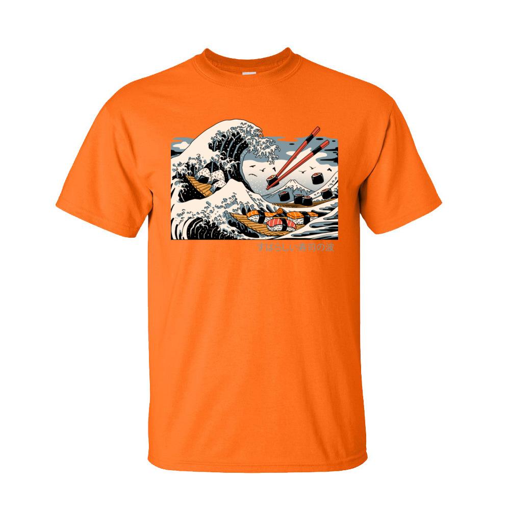 Men TShirt Great Waves Nara Tops Shirt All Cotton ONeck Short Sleeve Japan Sushi Printed Tee Shirt Mother Day Gift Top Quality