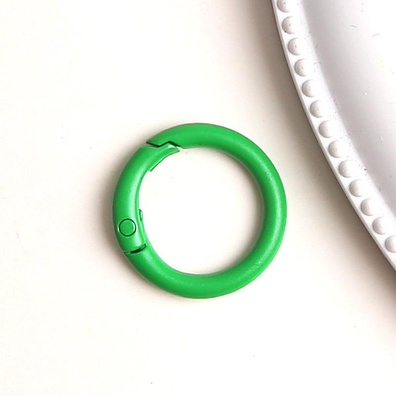 

Handmade Colorful Spring Clasp Round Pendant Ring Keychain Accessory