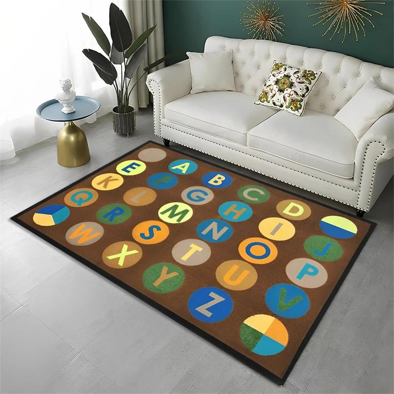 Cartoon Alphabet Animal Carpet For Early Education Classroom Playroom Decor Children Crawling Area Rug Non-slip Bath Floor Mat