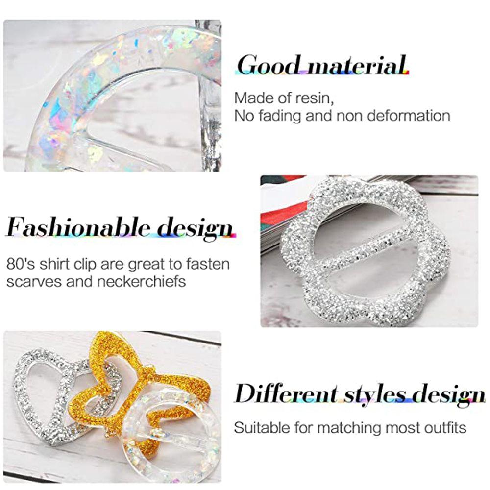 Heart Clothes Decoration Garment Accessories Flower T Shirt Clips Resin Scarf Buckle Garment buckle