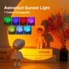 Astronaut Sunset & Rainbow Projector Lamp – 360° Rotating LED 7-Colors Night Light, USB Rechargeable Ambient Mood Light for Kids