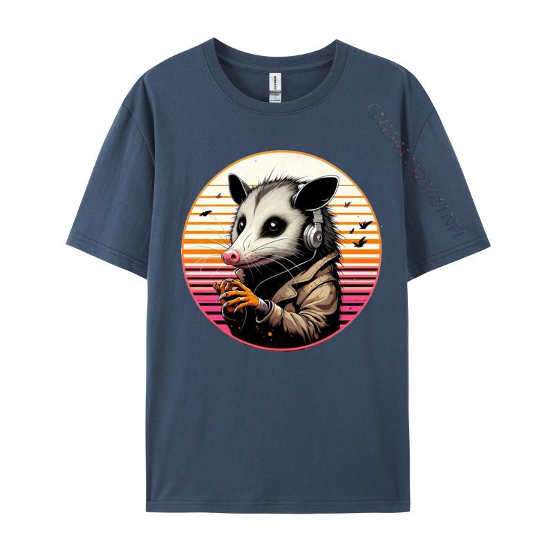 Dark Anime Style Opossum TShirt For Men New Coming Musician Top Tees Men Cotton Tops T Shirt Camisetas