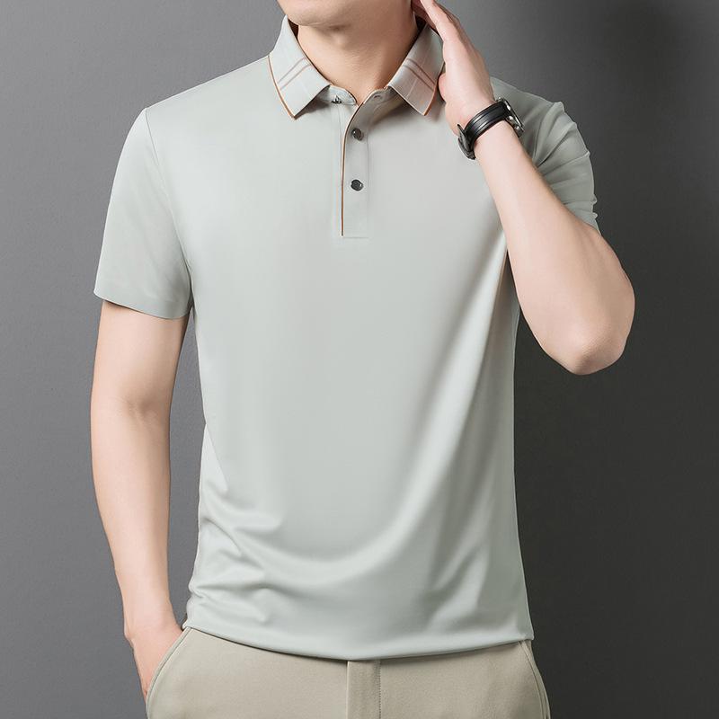 Men's Polo Summer Ice Short Sleeve T-Shirt Business Casual Top