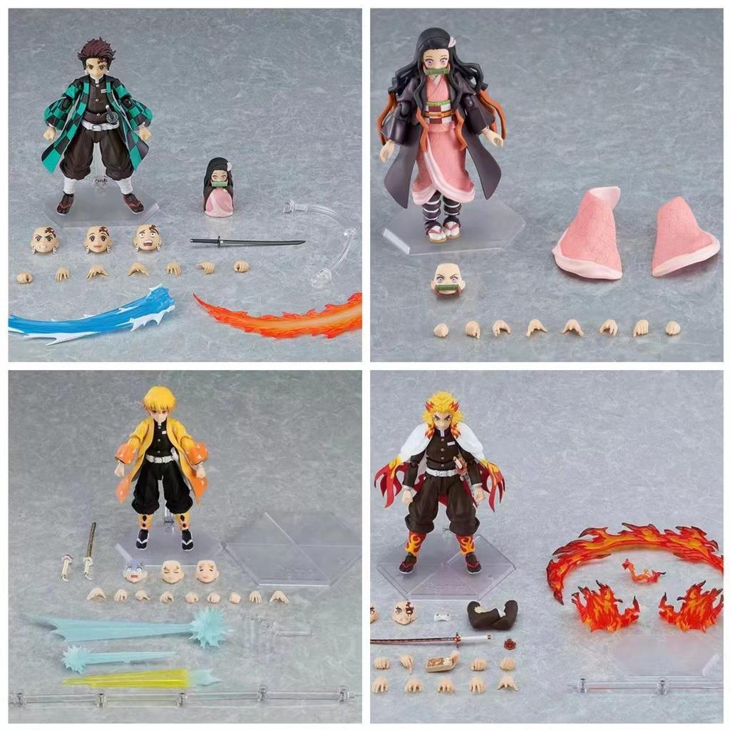 Demon Slayer Articulated Action Figures: Nezuko, Tanjiro, Zenitsu, Flame Pillar