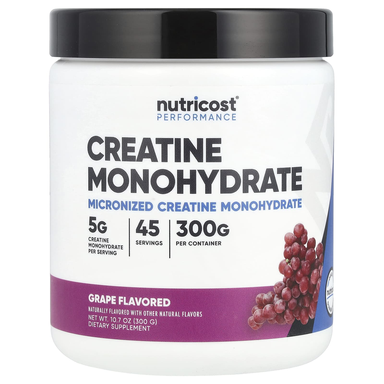 

Nutricost, Спортивні результати, Креатин моногідрат, Виноград, 10,7 унції (300 г)