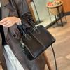 Autumn and Winter Leather Large-capacity Hand-held Bag with Natural Chipped Leather Top Layer, Korean-style Trendy Single-shoulder Women's Bag