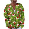 Women's Fashion Christmas Printed Long Sleeve Knitted Cardigan Button Down Jacket