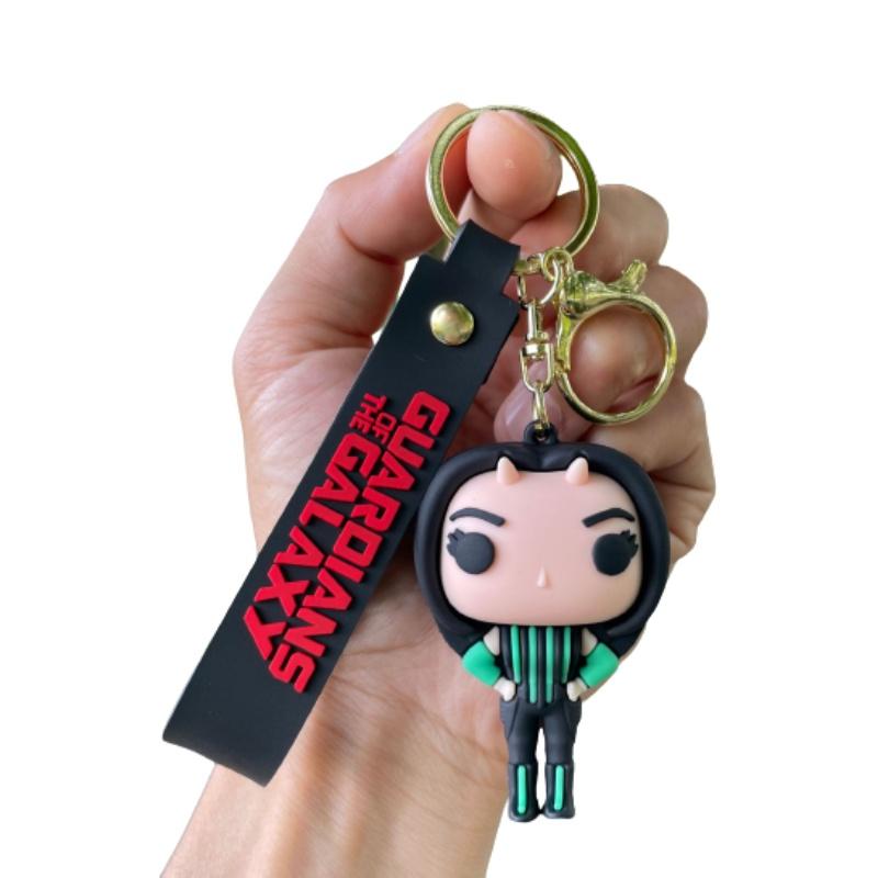 Yp429 Galaxy Guardians Silicone Keychain Movie Souvenir Car Key Chain Bag Pendant Gift
