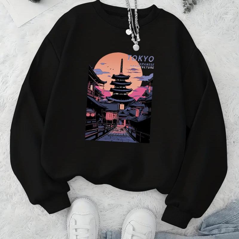 Cool Printed Women s Crew Neck Sweatshirt, Cotton Blend S