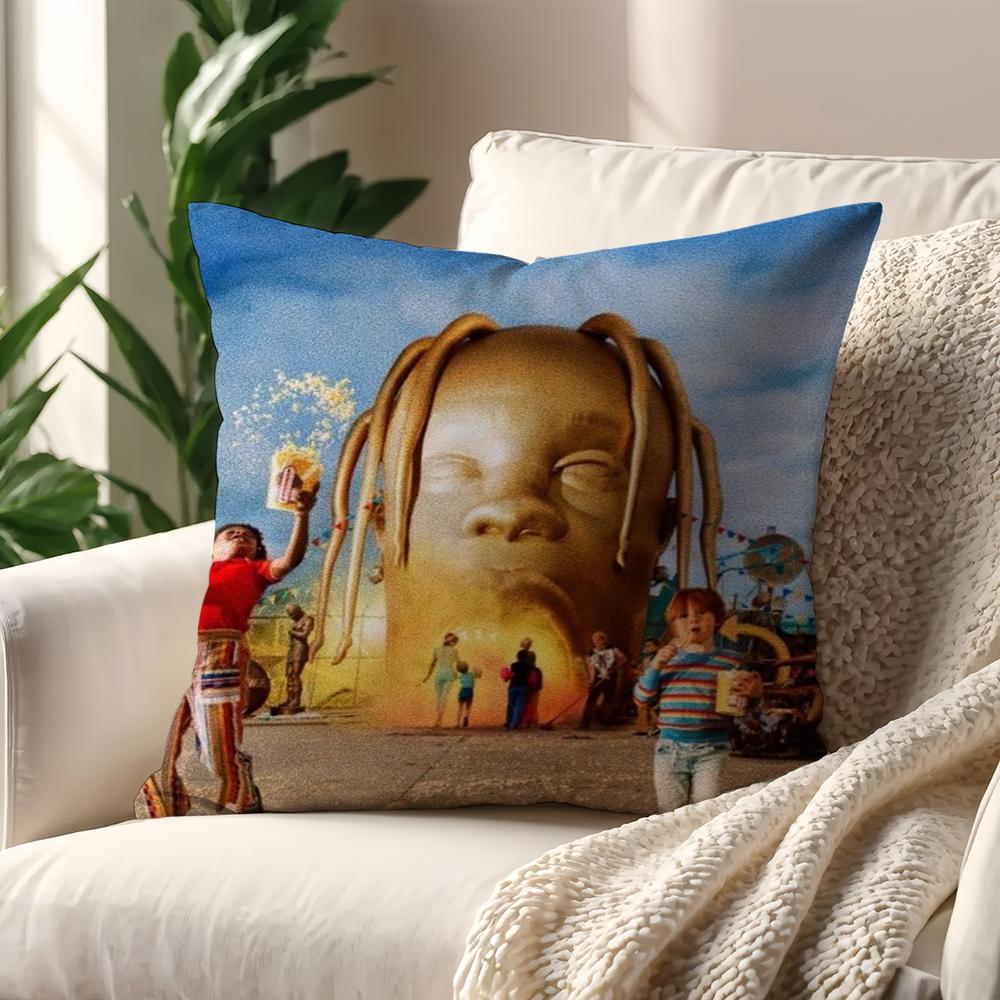Luxury T-Travis S-Scott Cushion Cover Room Home Sofa Living Office Coffee Shop Car Printing Decoration Nordic Simplicity Cover