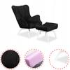 Vika Scandinavian Armchair with Footrest, Pouffe, Profiled, Family Meble, Black