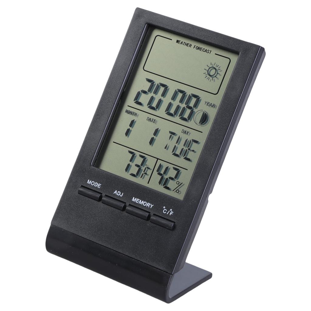 Digital Display Temperature Humidity Measurement Meter with Alarm Clock Thermometers Hygrometer for Home