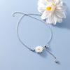 2023 New Korean Style 925 Sterling Silver CZ Zircon Shell Daisy Anklets Beach Jewelry Women
