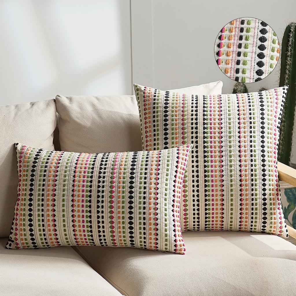 Nordic modern simple yarn-dyed dot pillow cover light luxury home soft decoration model room living room sofa pillowcase