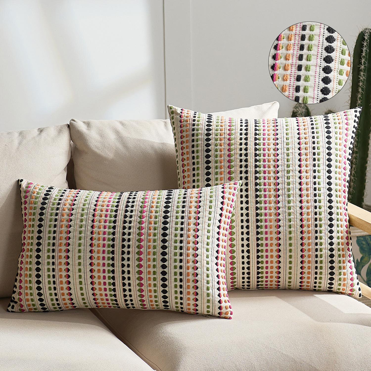 Housse de coussin à pois teints dans la masse, style nordique moderne et simple, luxe léger pour la maison, décoration douce, modèle de chambre, salon, taie d'oreiller pour canapé 45x45cm