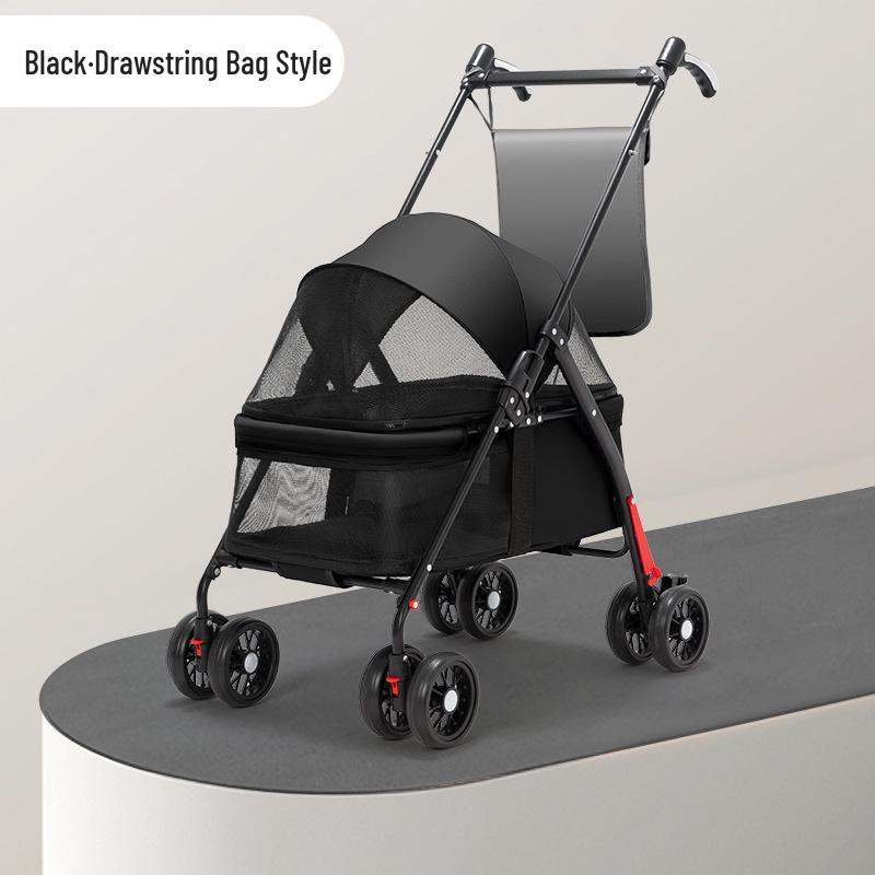 Lightweight Foldable Pet Stroller for Small Dogs & Cats - Outdoor Travel Cart