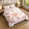 Christmas Theme Personalized 3Pcs Bedding Set Custom Text & Name 1 Sheet 2 Pillowcases Household Bedding 1pc