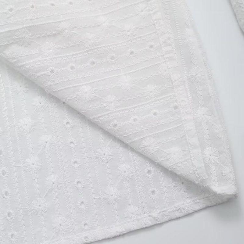 Kaslead New Arrival Women's Fashion Style Fashion Hollowed-out Embroider Romantic Style Shirt 4387234