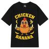Cartoon Chicken Banana TShirt Cute and Funny Animal Mashup Meme Tee Summer Shortsleeved Cotton Harajuku Unisex Loose Tshirts