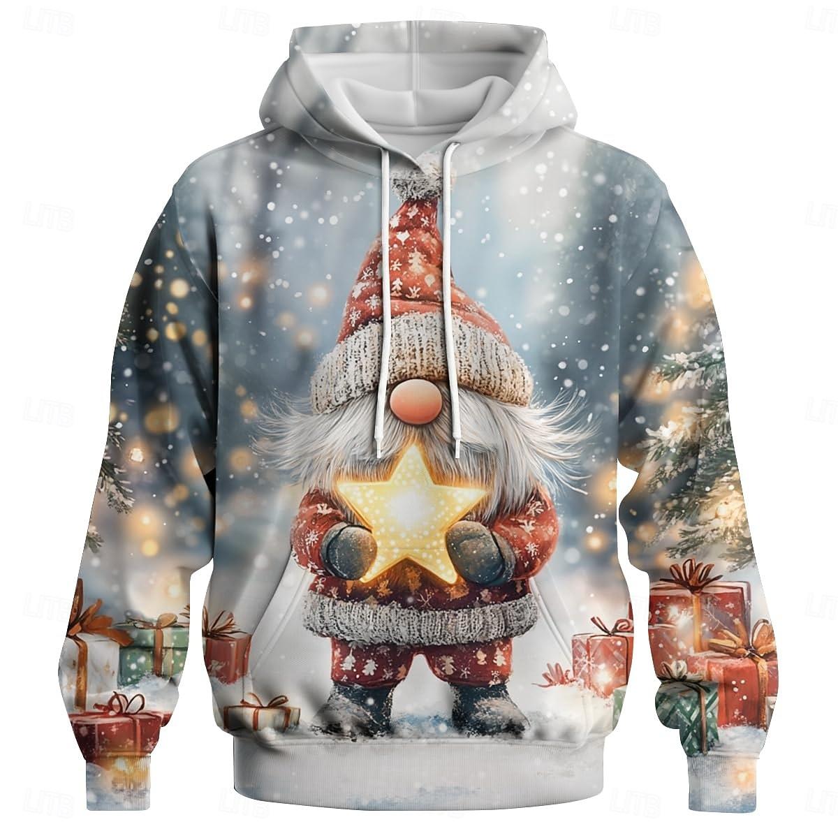 

Рождественская толстовка Санта Клаус передний карман графическая новинка смешная для пары мужская женская взрослая 3D-принт для рождественского карнавала новогодней вечеринки M