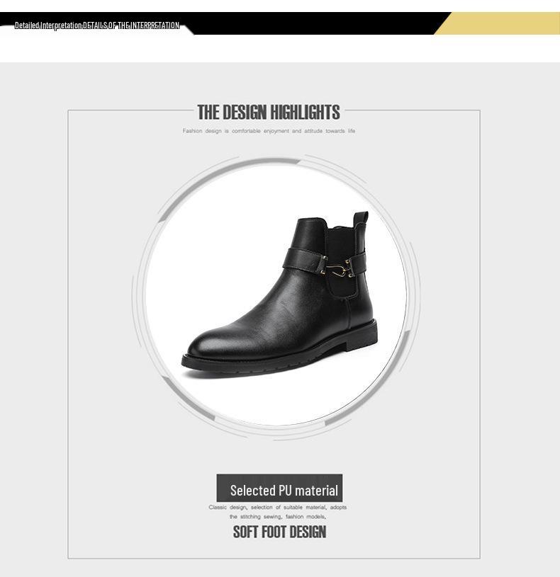 Herren British Style Leder Slipper Stiefel - Große Größe 46, Business Casual, Herbst/Winter Mode