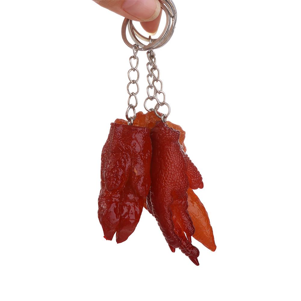Chicken Wings Drumstick Fast Food Key Ring Fashion Jewelry Simulation Food Keychains Bag Pendant