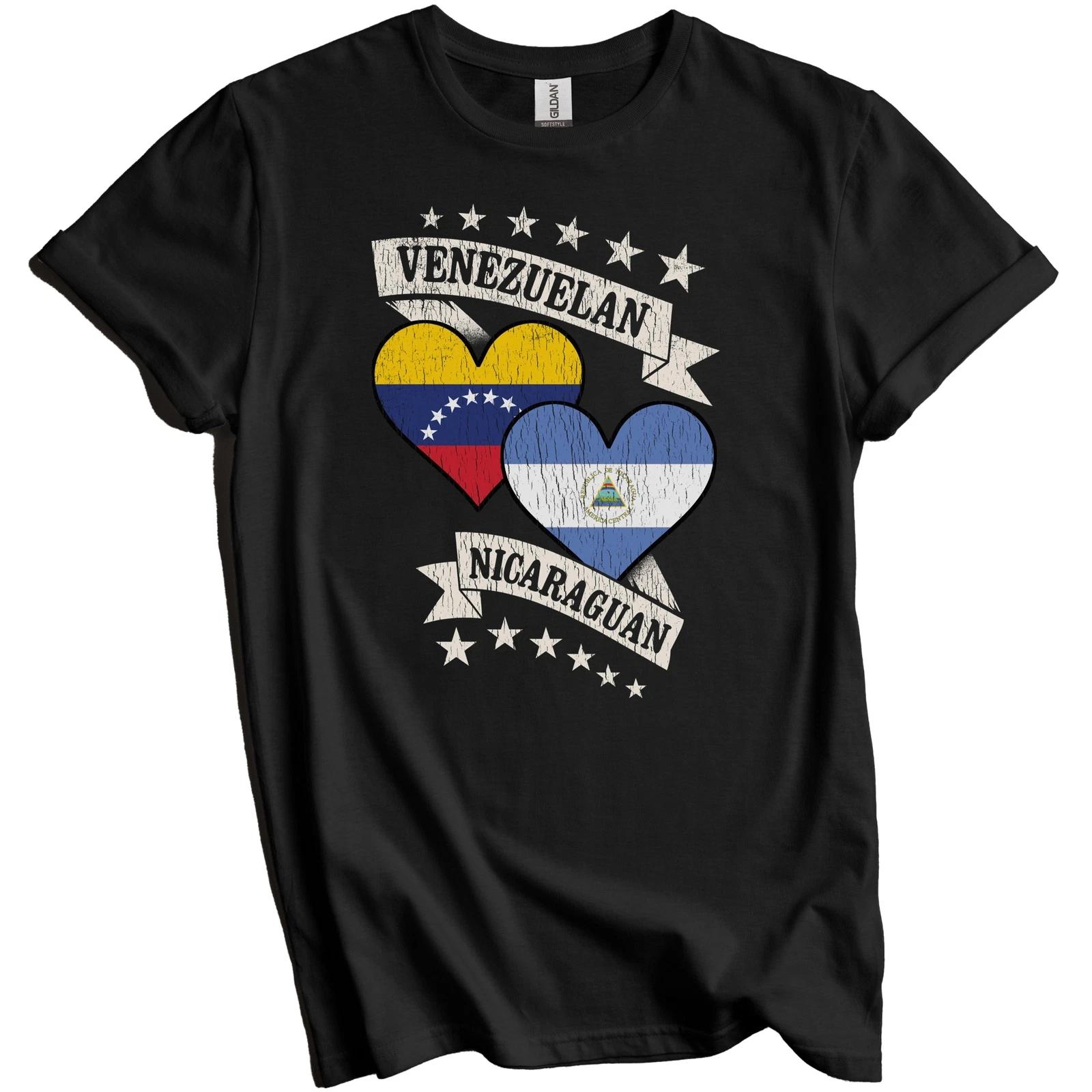 Venezuelan Nicaraguan Heart Flags Venezuela Nicaragua T-Shirt S