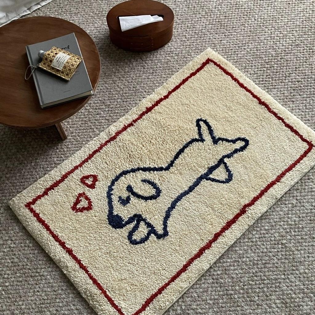 Uroczy Zwierzę Miłość Serce Szczeniak Dywan Pluszowy Ciepły Antypoślizgowy Wejście do Sypialni Dywan Styl Ins Dekoracja Domu Mata Podłogowa