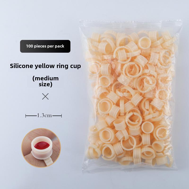 Large Semi-Permanent Tattoo Ring Cups & Eyelash Grafting Tool Set