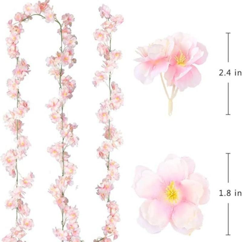 180Cm Artificial Flowers Cherry Blossom Garland Wedding Arch Garden Backdrop Home Party Decoration Silk Fake Plants Vine