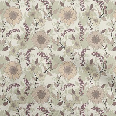 Cotton Flex Greenish Beige Fabric Florals Craft Projects Decor Fabric Printed By The Yard 40 Inch