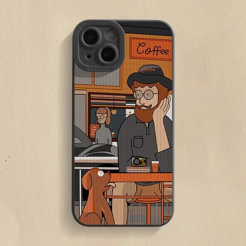 Cartoon Uncle Phone Case For iPhone 16 15 14 13 12 11 Pro Max 15 Pro XS XR X 7 8 16 PLUS SE  Shockproof Soft Silicone Cover