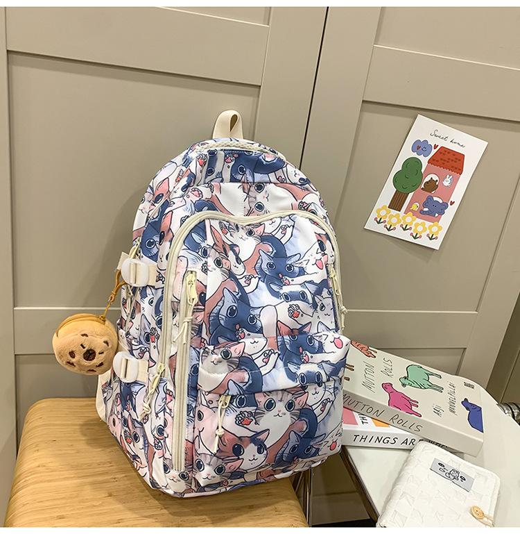 School Bag Love Children's Fun Printed Backpack Boys and Girls Lightweight Versatile Large-capacity Backpack Going Out Bag