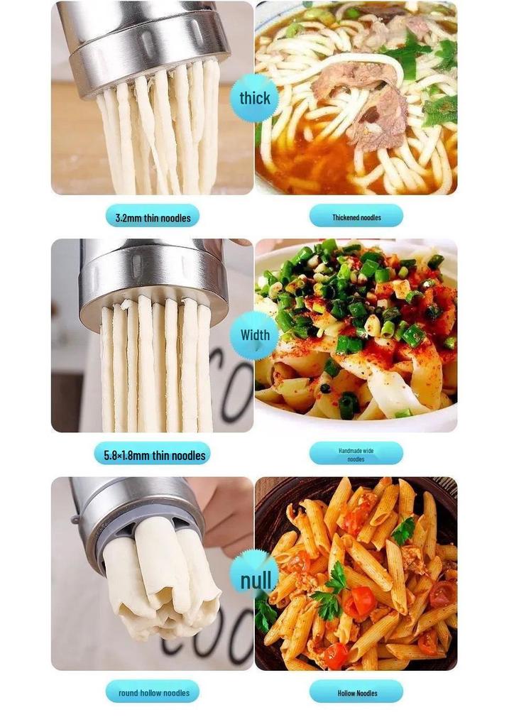 Stainless Steel Manual Noodle Maker with Plastic Dough Press