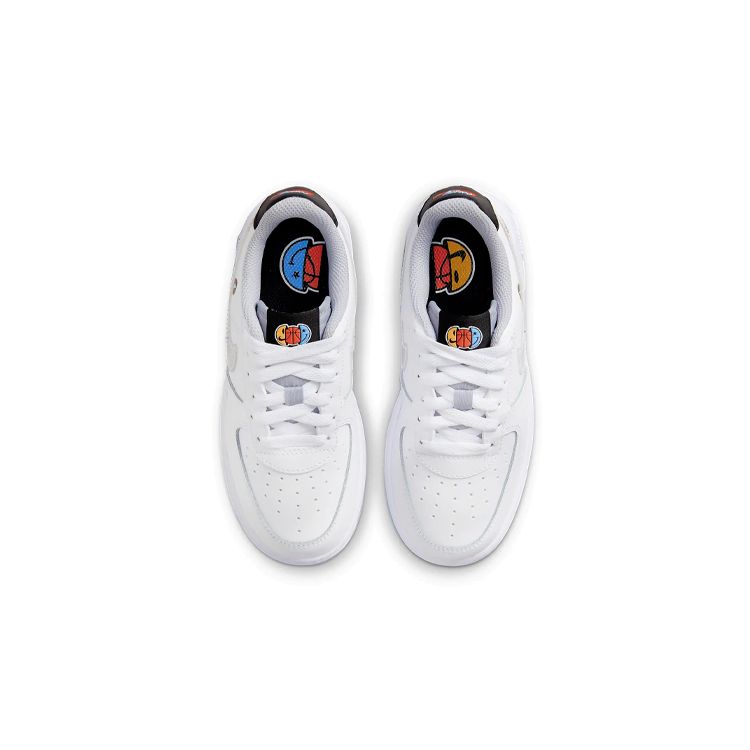 Nike Force 1 LV8 3 PS Happy Hoops Kids Sneakers White Wolf-Grey Black DM8091-100