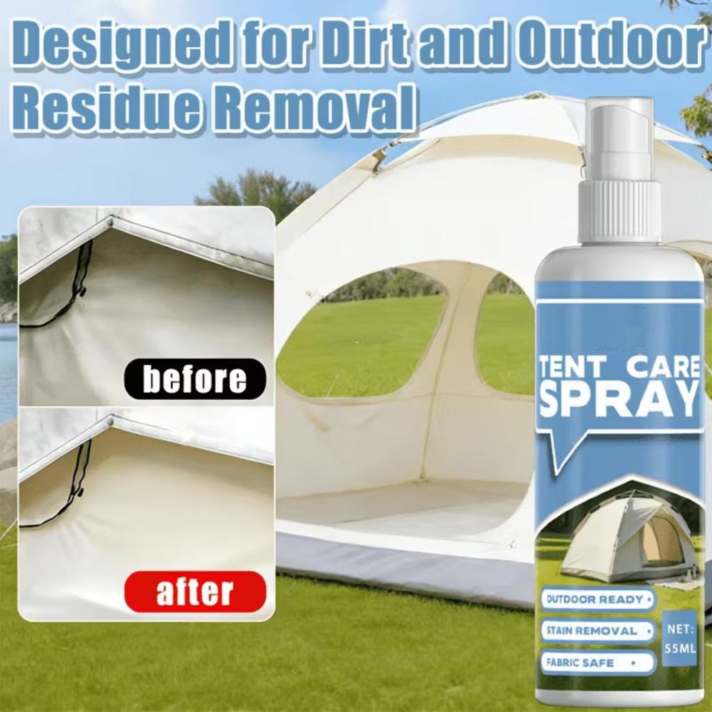 Tent Care Spray 55ml Fabric Cleaner and Stain Remover for Outdoor Tents and Camping Gear Safe for Various Fabrics and Easy To Use Spray Bottle