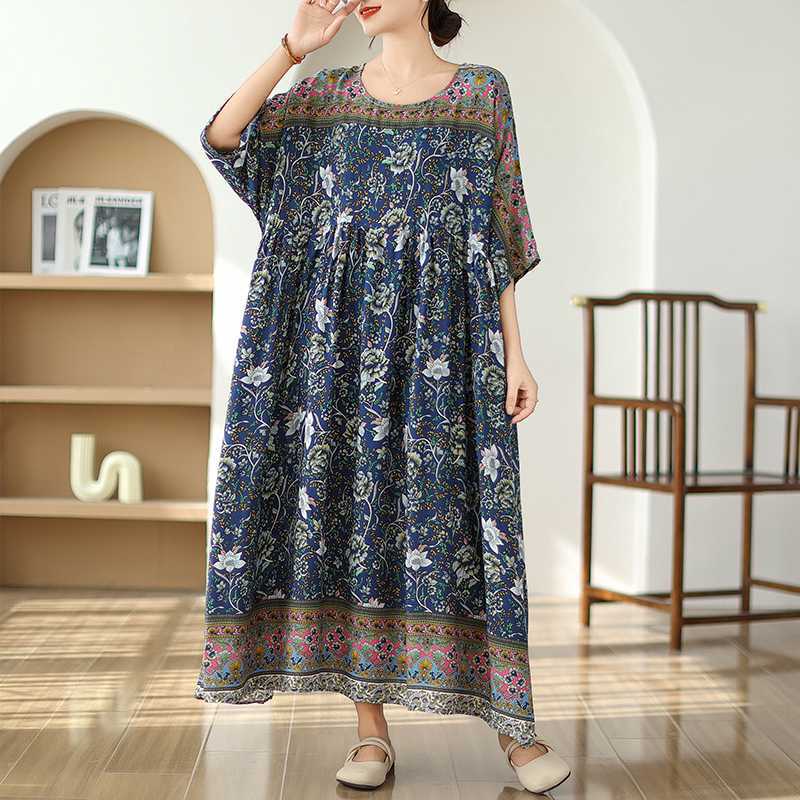 

Платье для путешествий в винтажном стиле для отпуска One Size тёмно-синий