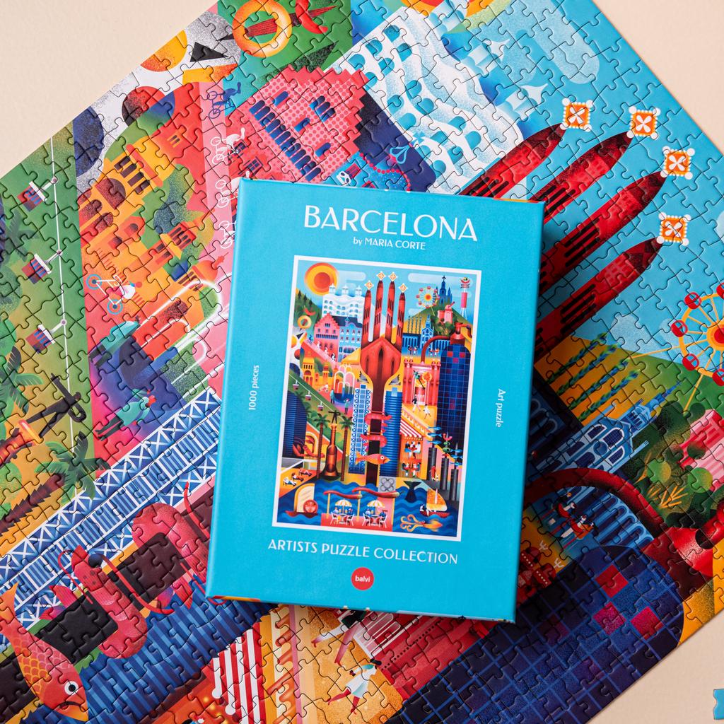 Puzzle artystyczne barcelona 1000 el. abstrakcja dla dorosłych widok