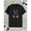 Teddy Bear Print T-Shirt for  Men's Casual Crew Neck Short-Sleeve  Fashion Summer T-Shirts Tops, Regular and Oversize Tees