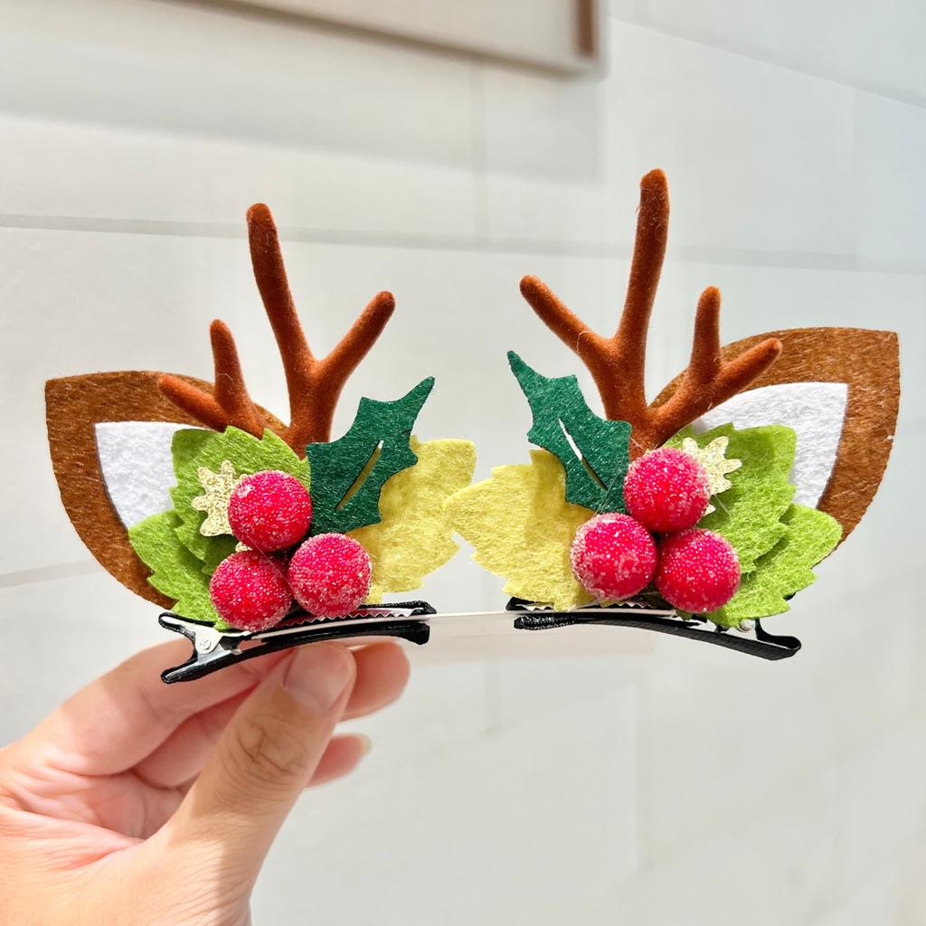1 Paar Niedlicher Elchgeweih Weihnachts-Haarspange Tragbare Haarspangen Weihnachts-Kopfschmuck Weihnachtsdeko