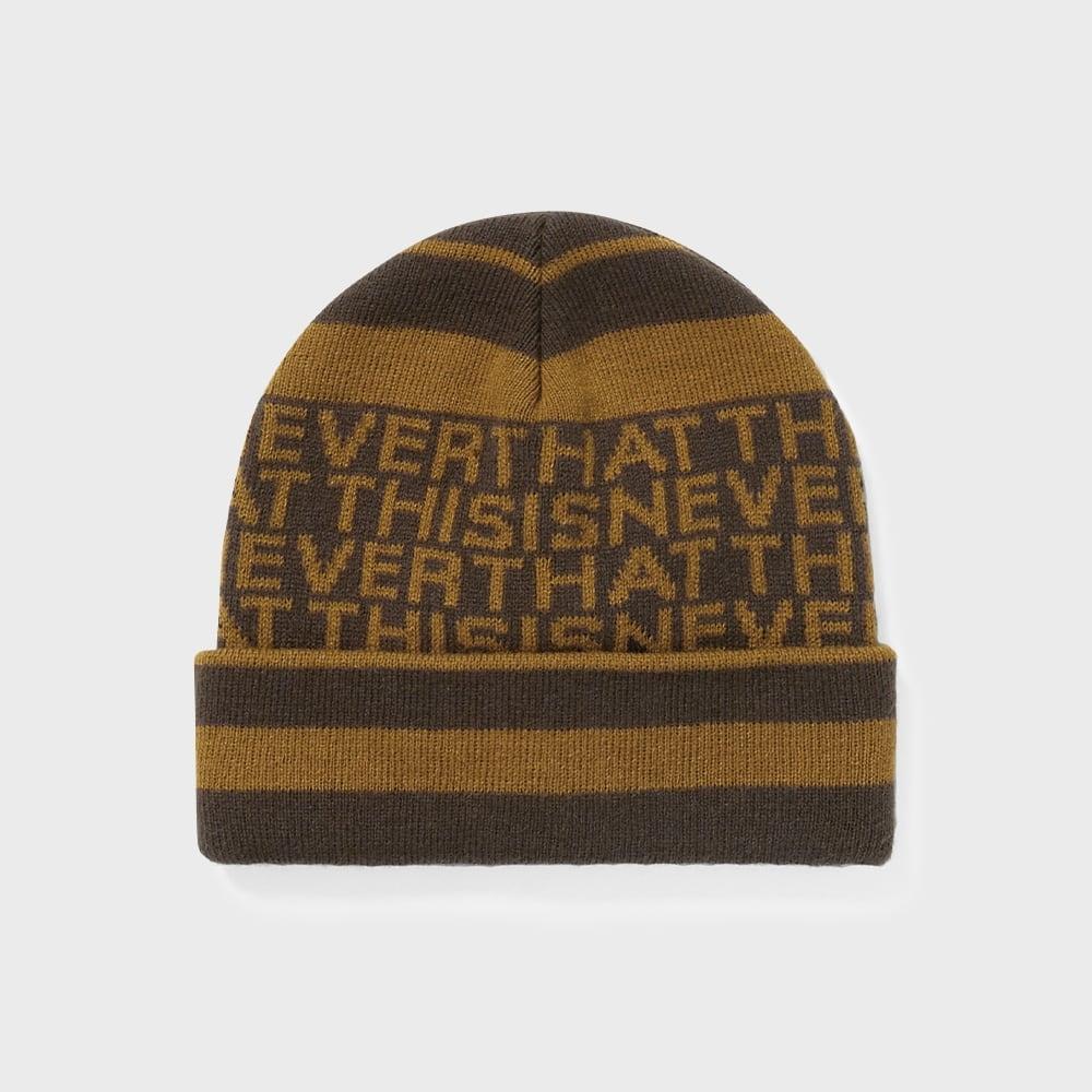 Эта полосатая жаккардовая шапка-бини коричневого цвета F